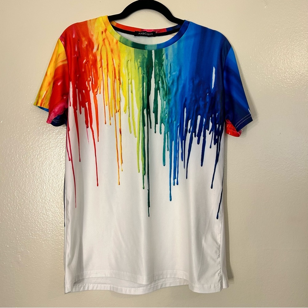 Rainbow drip Pride tech tee